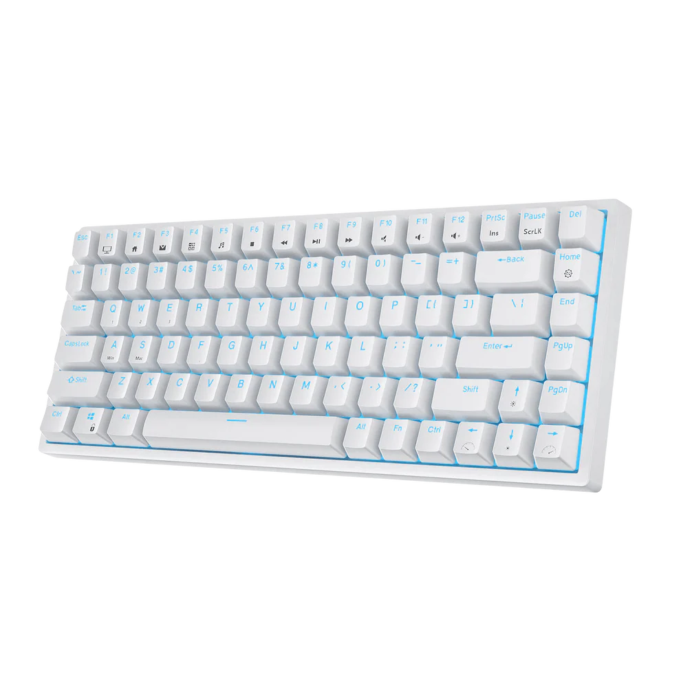 Teclado mecánico inalámbrico RK84 75%, retroiluminación azul